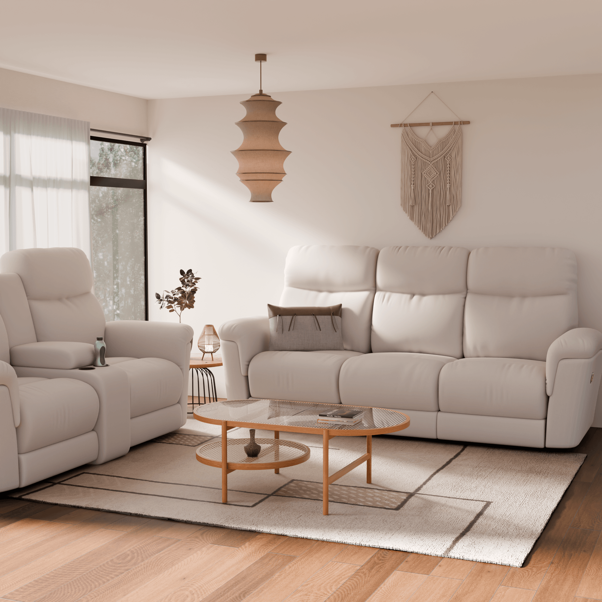 Kayle Fabric Recliner Sofa - Comfortable Lounge Chair with Adjustable Backrest for Living Room, Home Theater & Relaxation