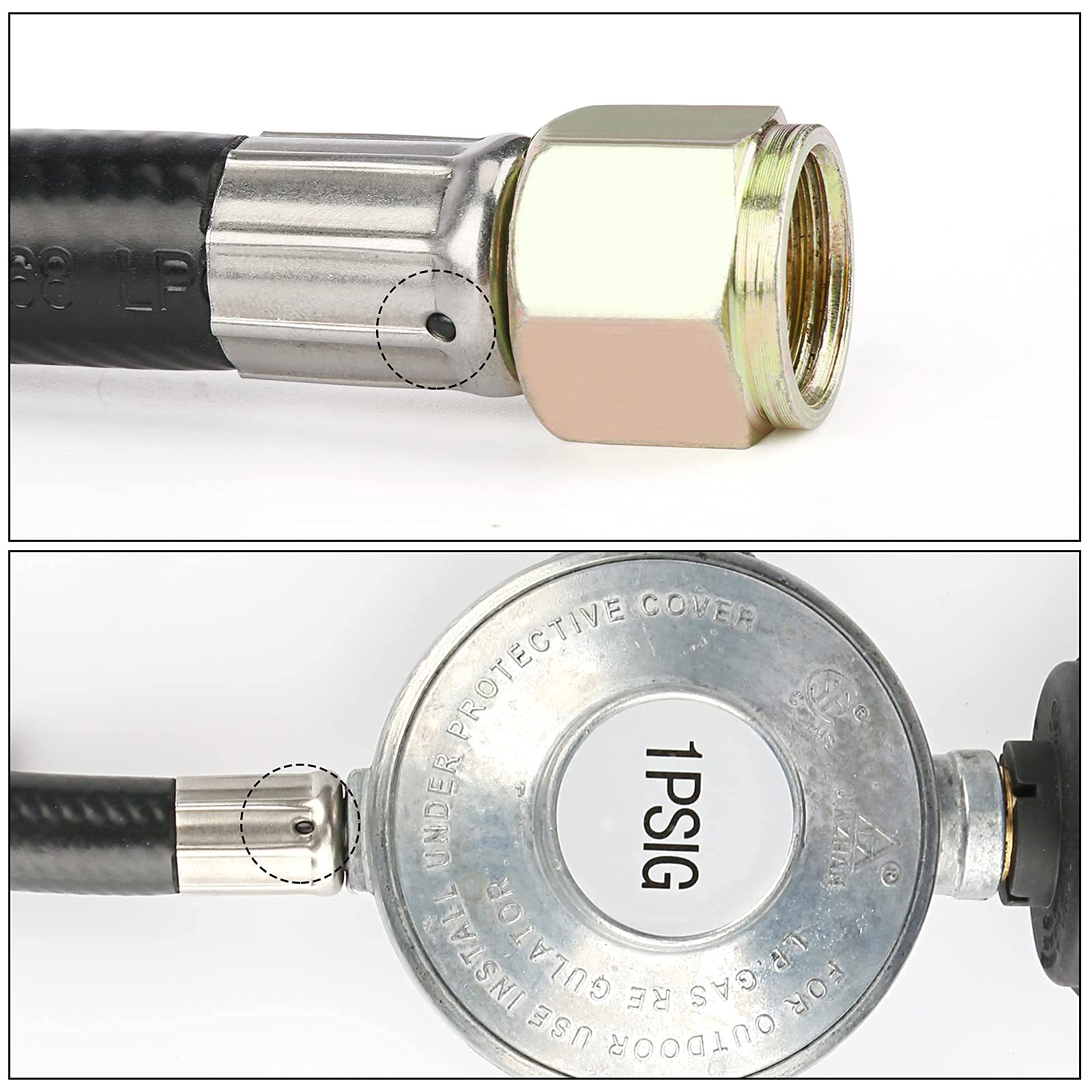Uniflasy 5 Feet Propane Adapter Hose with Regulator for 17
