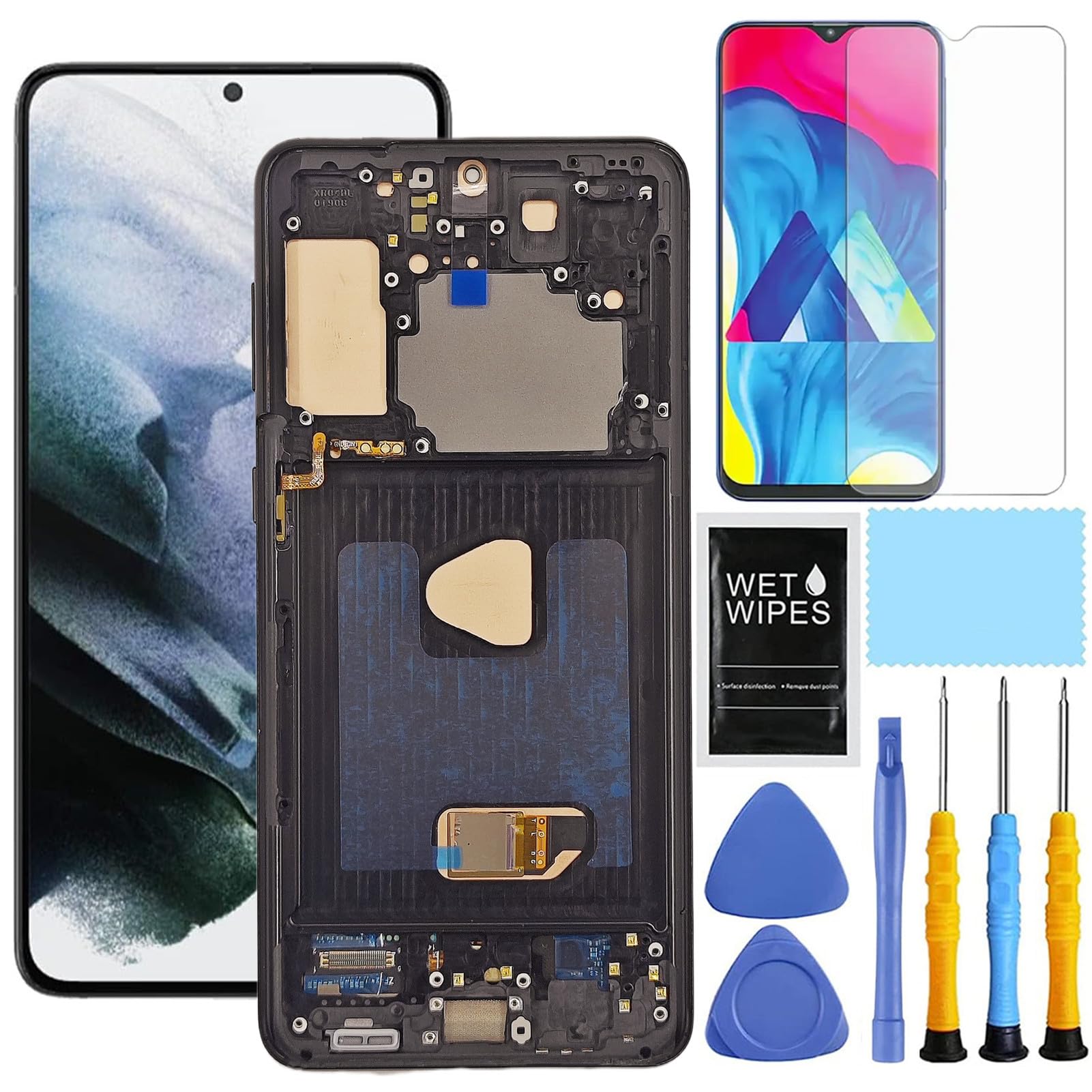 Original AMOLED Screen Replacement Kit for Samsung Galaxy S21 Plus (SM-G996B/SM-G996U) - 6.7 Inch Black LCD Digitizer Display Touch Screen Assembly with Tools | Perfect for DIY Phone Repair & Screen Replacement at Home or Office