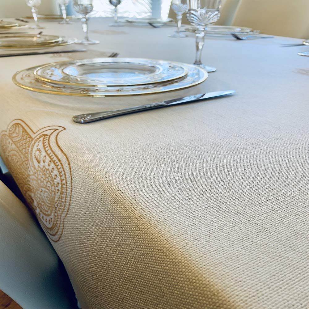 Gold Hamsa Tablecloth - 55