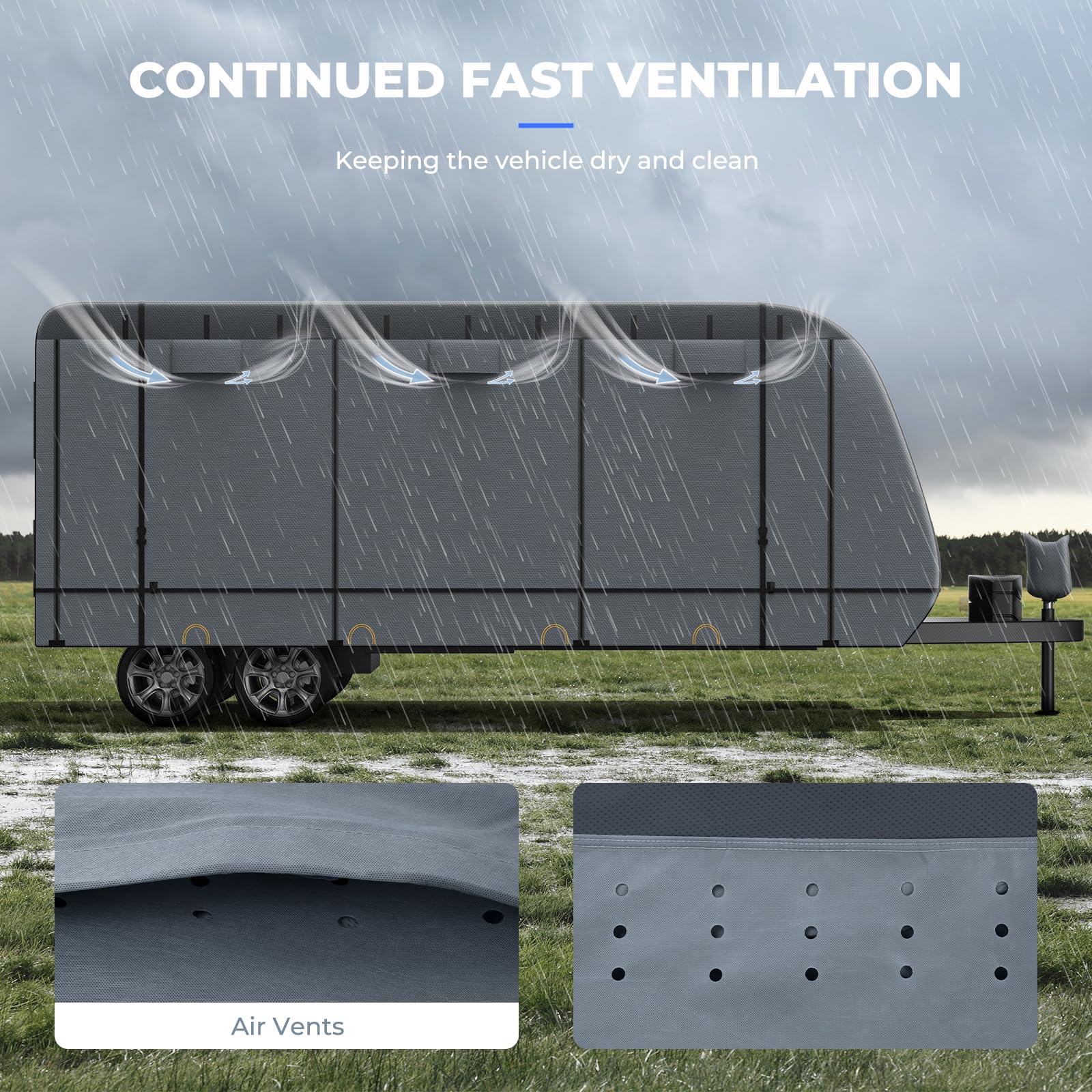 Heavy Duty RV Cover for Travel Trailers 26'1