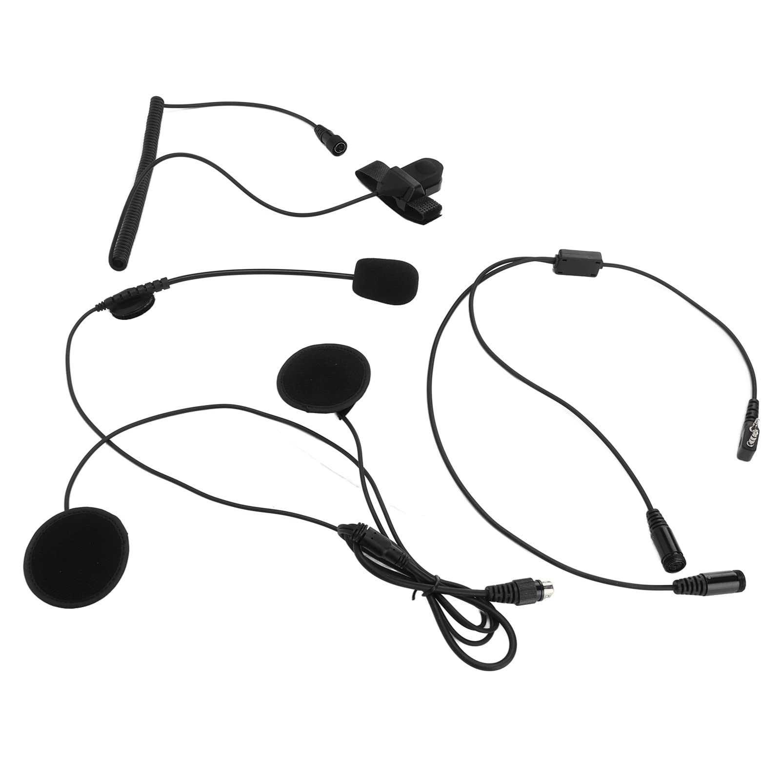 Demeras Motorcycle Bluetooth Headset with Clear Sound Microphone - Skin-Friendly Black Helmet Earpiece for BAOFENG & WOUXUN Radios - Perfect for Motorcycle Communication & Group Riding