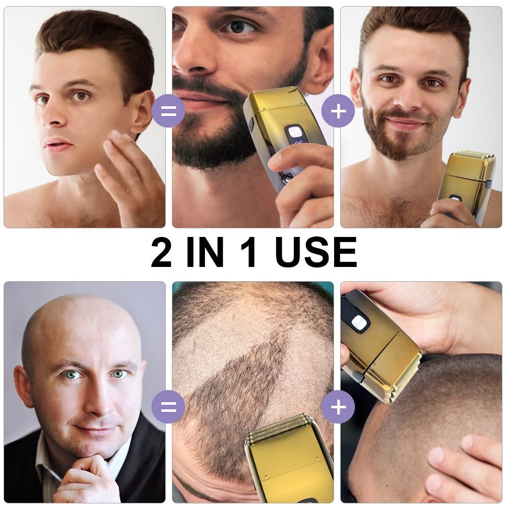 Premium Rechargeable Electric Razor for Men - 3-Blade Wet/Dry Shaver for Beard & Head Shaving, Powerful Cordless Trimmer with Travel Case - Perfect for Home, Travel & Grooming Gifts