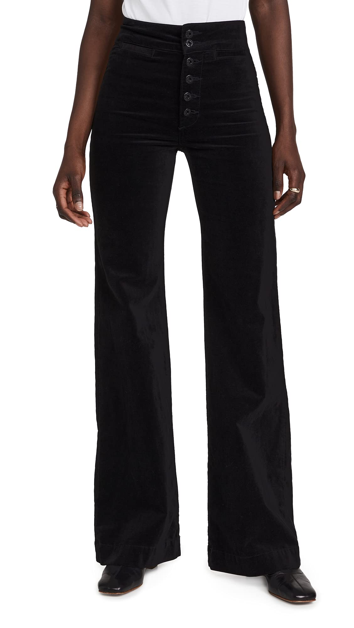 Women's Brighton Velvet Wide Leg Pants - Soft Stretchy High Waist Lounge Pants for Casual Wear, Work from Home & Relaxation