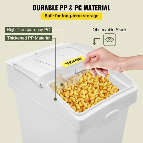 3 Pack 6.6 Gallon Commercial Kitchen Storage Bins with Scoop & Lid - Heavy Duty Food Containers for Restaurant, Bakery, Pantry Organization | Airtight, Stackable & Durable Storage Solutions for Bulk Food, Flour, Sugar, Rice & Dry Goods