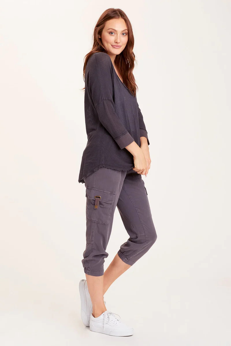 Fenton Crop Pant - Griffin Pigment Washed Women's High Waisted Casual Pants for Work, Travel & Everyday Wear