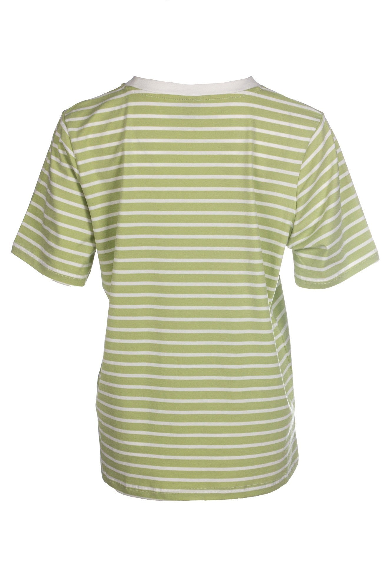 Stylish Stripe T-Shirt for Women | Pistachio & White Wide Stripe Design | Casual & Comfortable Top | Perfect for Everyday Wear, Outings & Relaxing