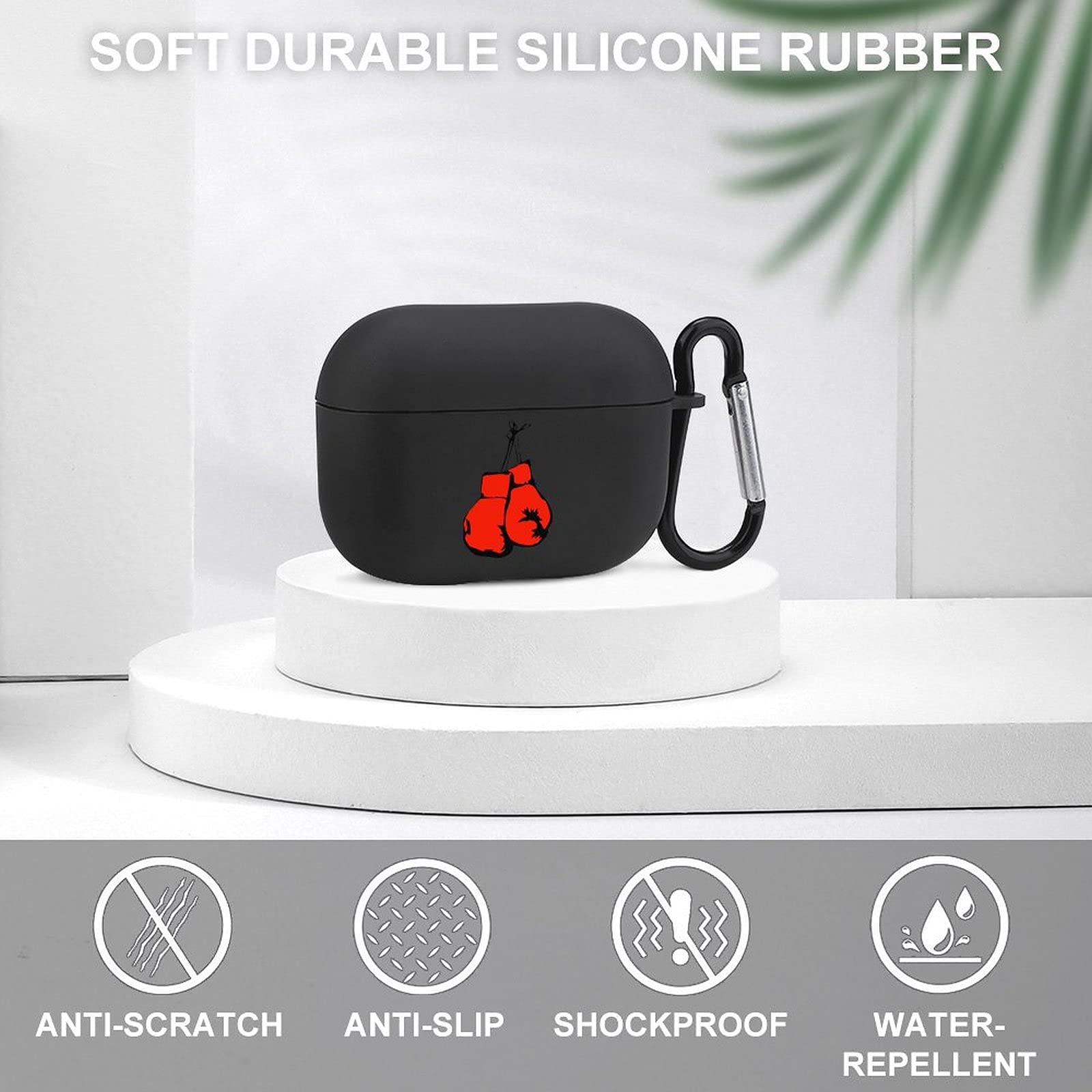 Premium Red Boxing Gloves Print Silicone Case for Apple AirPods Pro - Shockproof Protective Cover with Keychain for Men & Women - Perfect for Gym, Training & Sports Enthusiasts
