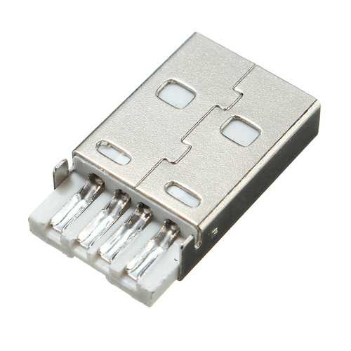 1Pcs USB 2.0 Type A Male Plug 4-Pin Solder Connector with Black Square Cover - Perfect for DIY Electronics, Computer Repairs & USB Cable Projects
