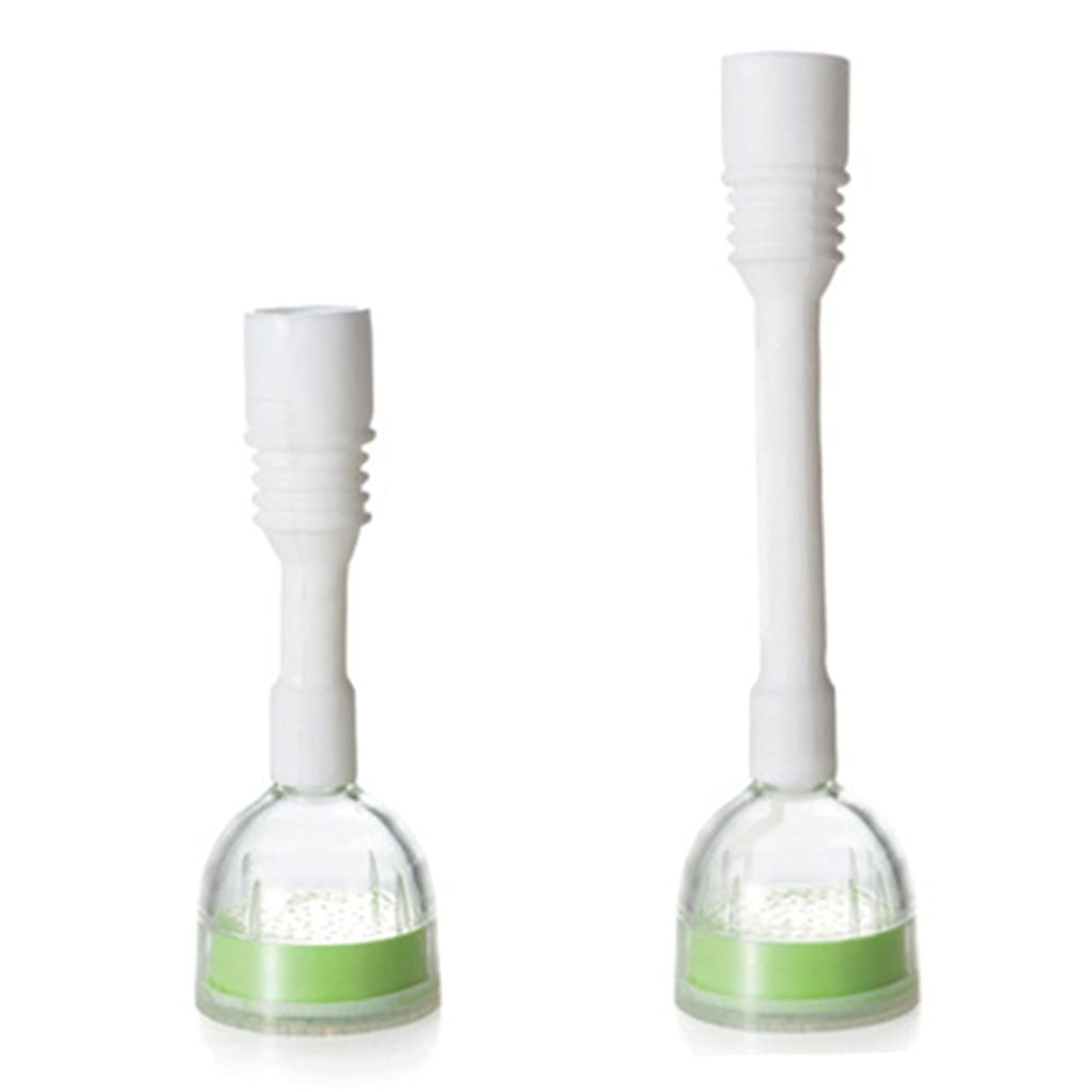 360° Rotating Telescopic Faucet Nozzle - Splash-Proof Universal Spout with Water Saving Filter, Anti-Splash Shower Head for Kitchen Sink (2 Pack, Green) | Perfect for Washing Dishes, Fruits & Vegetables, Saving Water in Home Kitchen