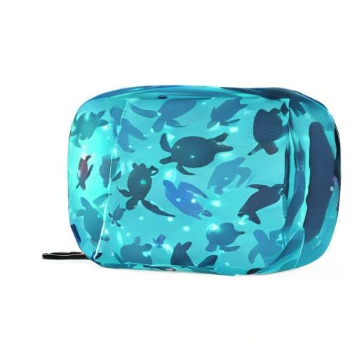 Xigua Sea Turtle Cute Travel Medicine Organizer - Compact Portable Pill Case for Vitamins & Supplements - 7-Day Zippered Pill Box Container - Perfect for Travel, Family, Business Trips & Daily Medication Management