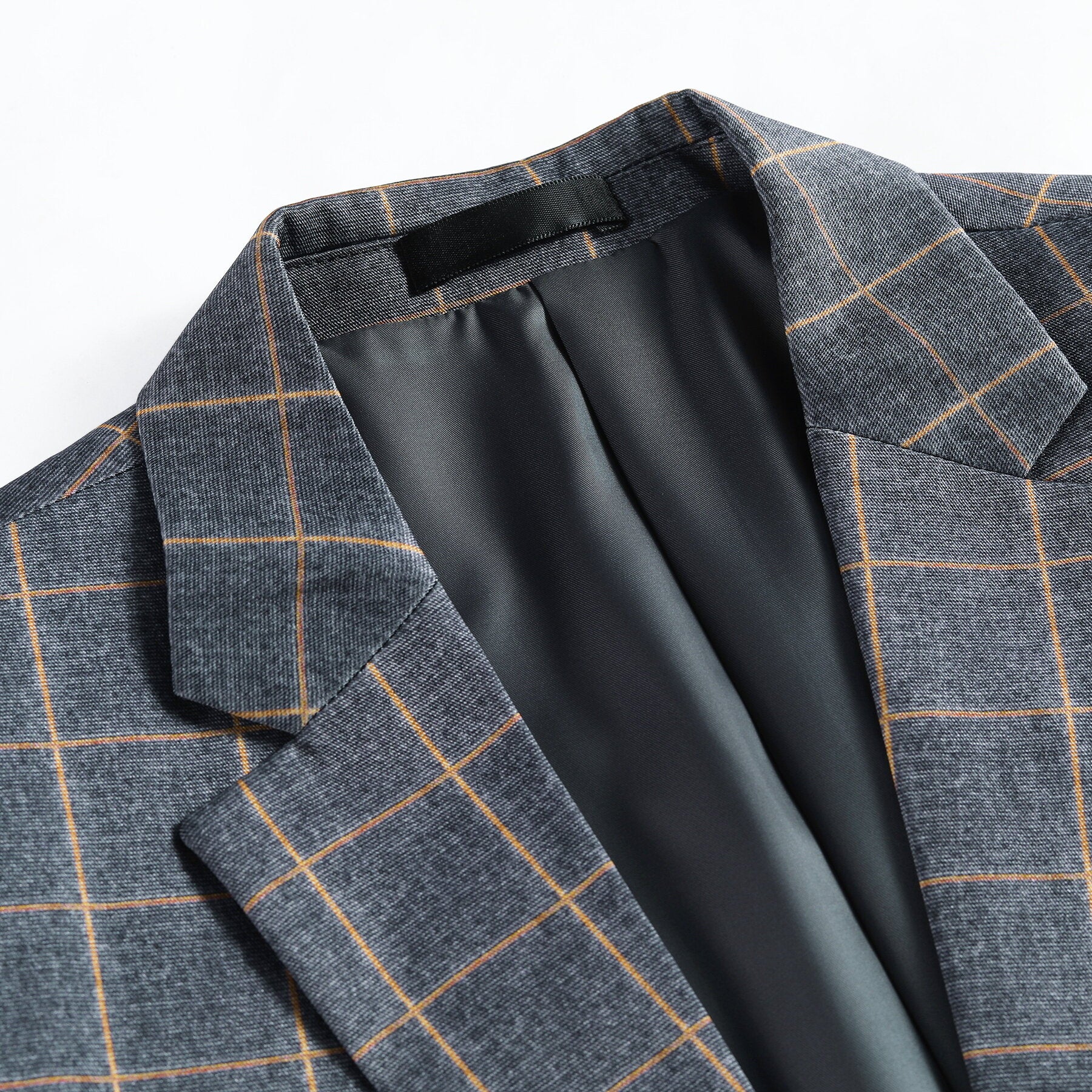 3 Piece Slim Fit Grey Plaid Modern Suit for Men - Business Formal & Wedding Attire - Office, Interviews & Special Occasions