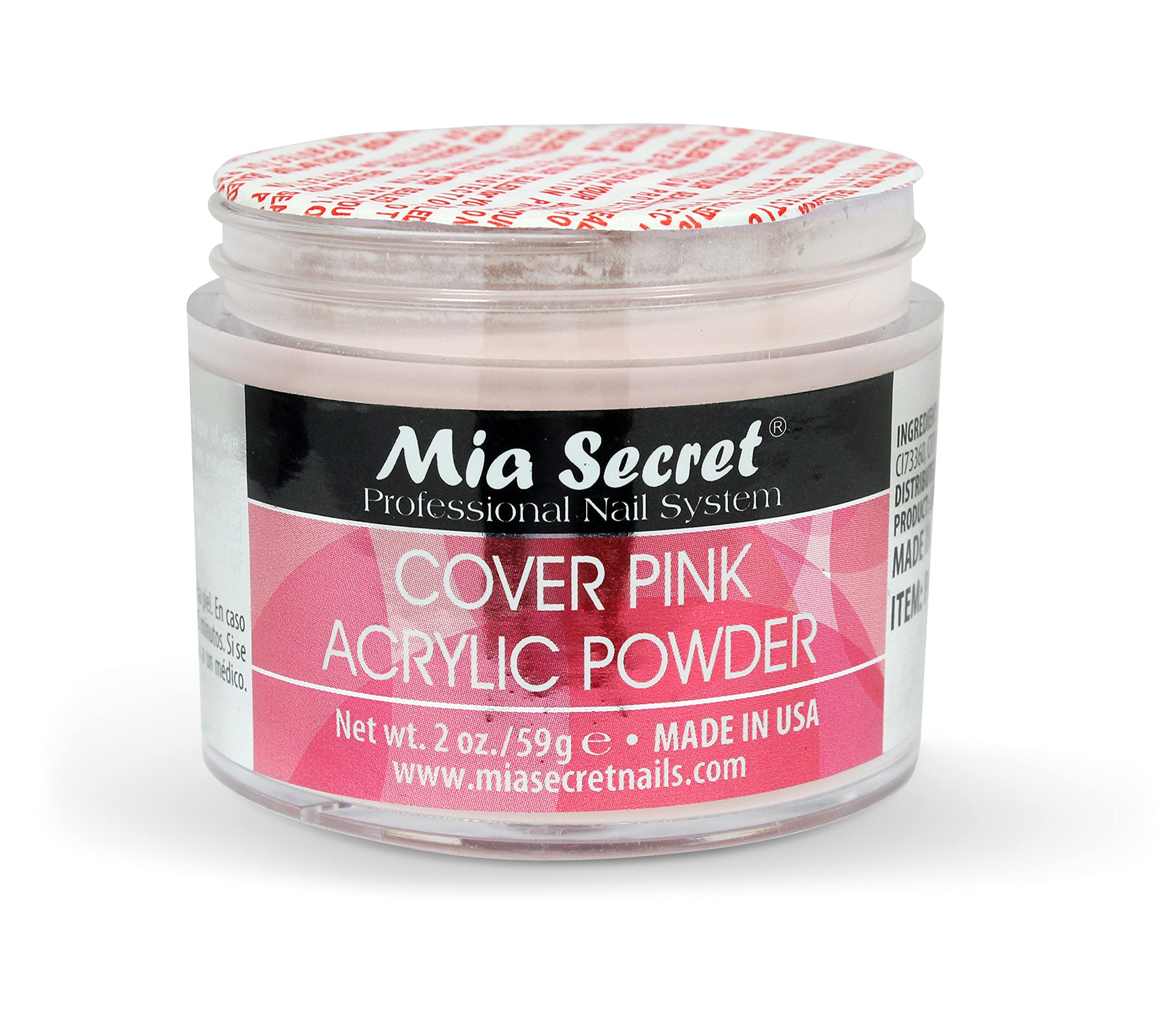 Mia Secret Cover Pink Acrylic Powder 2oz - Professional Nail Extension & Repair Kit for Salon & Home Manicures