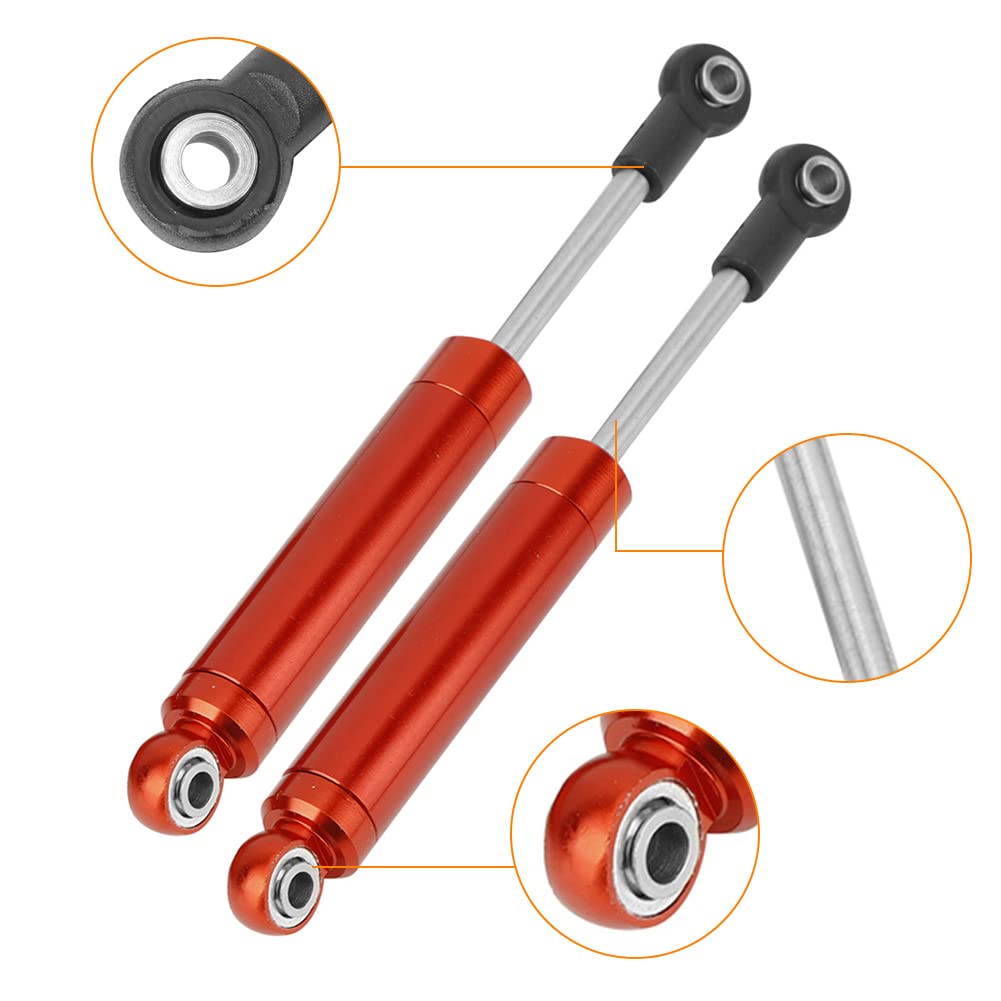 VGEBY1 102mm RC Car Shock Absorber Set of 2 - Red RC Crawler Damper Assembled Replacement Parts for Off-Road RC Vehicles | Perfect for Crawling, Rock Racing & Trail Adventures