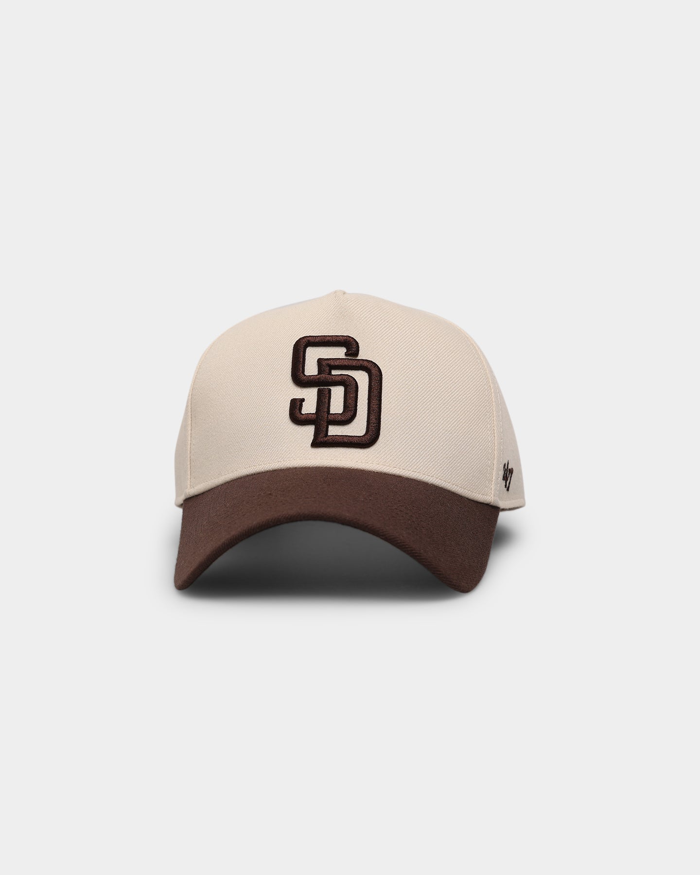 47 Brand San Diego Padres 'Off White/Team Logo' Replica MVP DT Snapback Hat - Adjustable Baseball Cap for Men & Women - Perfect for Games, Sports & Casual Wear