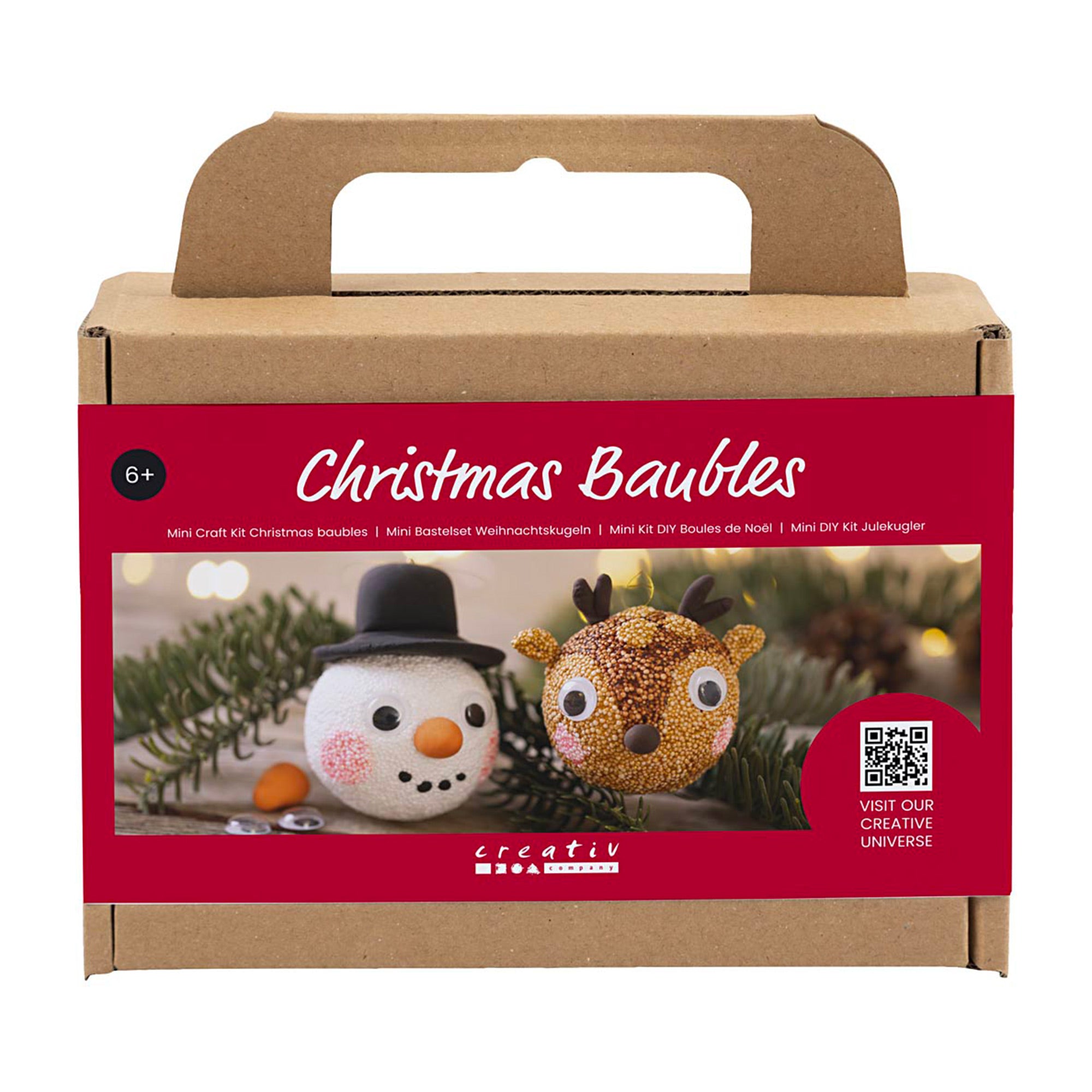 Mini Christmas Bauble Kit - DIY Reindeer & Snowman Ornaments for Holiday Tree Decorating | Perfect for Xmas Party, Home Decoration & Gift Giving