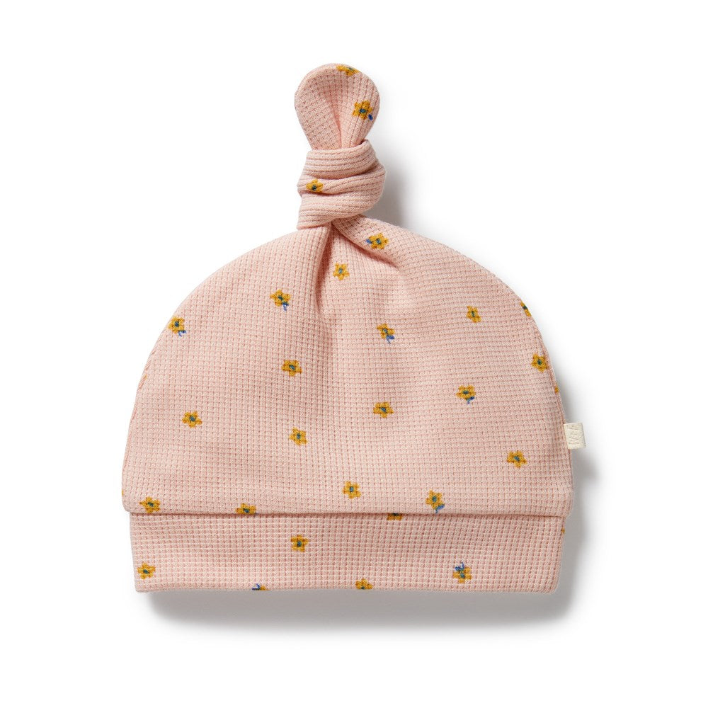Little Fleur Organic Waffle Knot Hat for Women - Soft Cotton Beanie for Winter, Fall & Outdoor Activities | Cozy Knit Hat for Hiking, Travel & Casual Wear