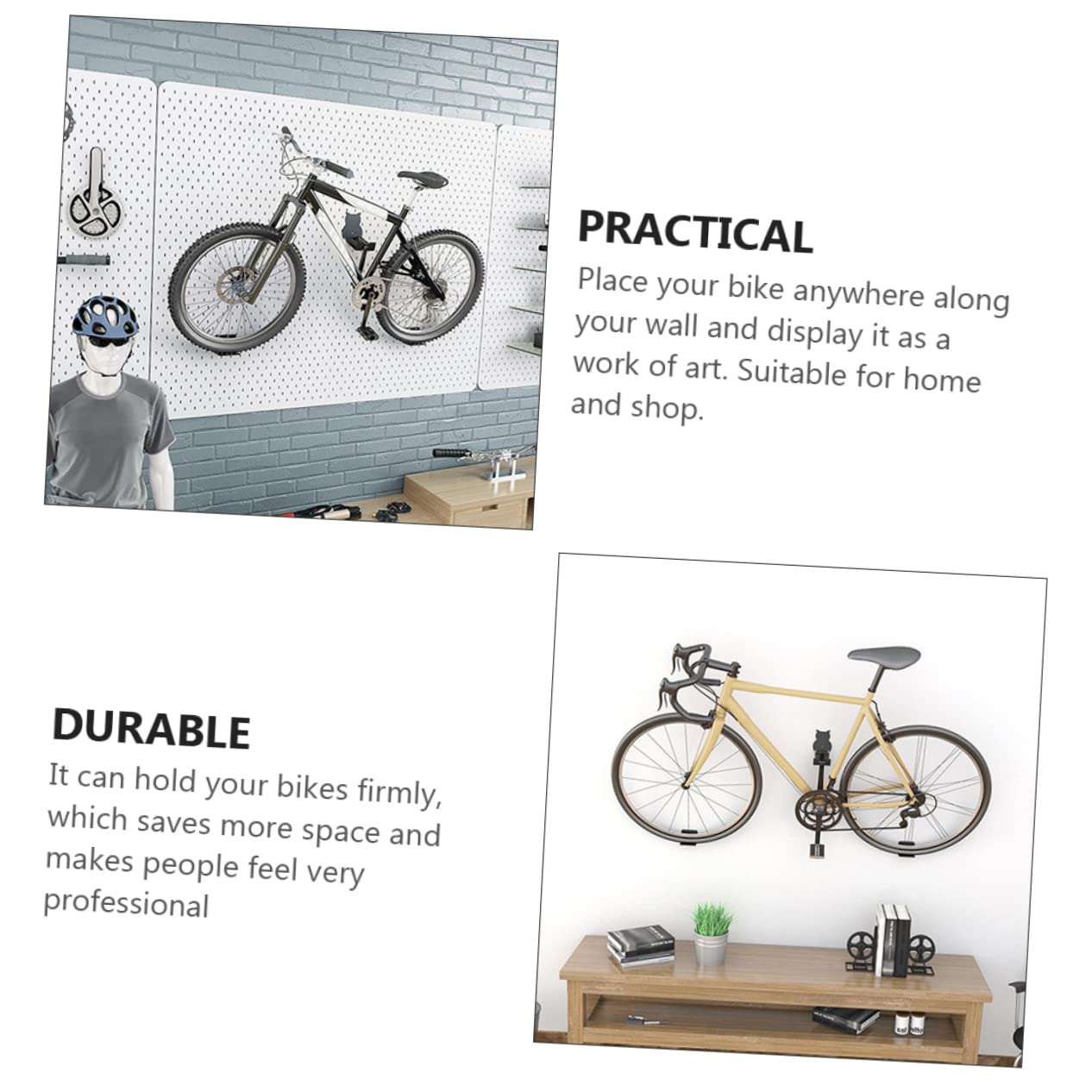 WESIEVYA Wall Mount Bike Hanger Rack - Space Saving Garage Bike Storage Organizer with Cat Owl Design | Perfect for Small Spaces & Apartment Cycling Enthusiasts