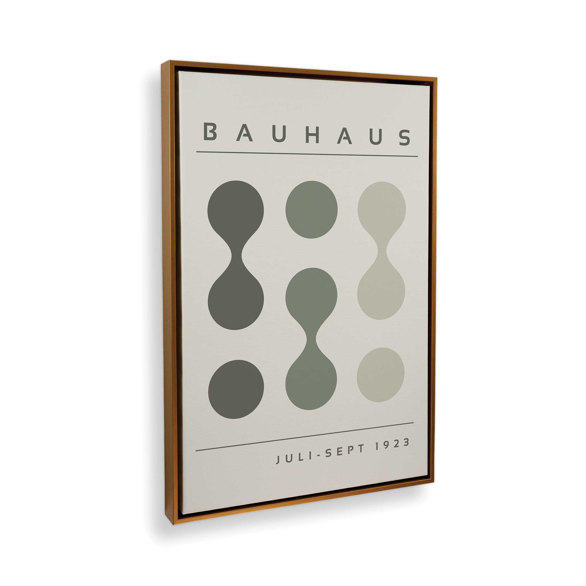 Green Bauhaus Flow Canvas Print - Modern Abstract Wall Art for Living Room, Bedroom & Office Decor