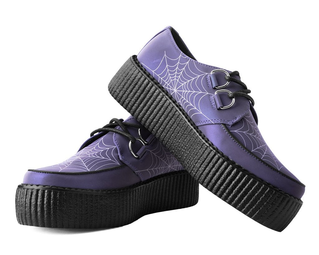 Midnight Chameleon Spiderweb Glow Viva Mondo Creeper - Glow in The Dark Sneakers for Night Running & Rave Parties | Trendy Unisex Streetwear Fashion Shoes