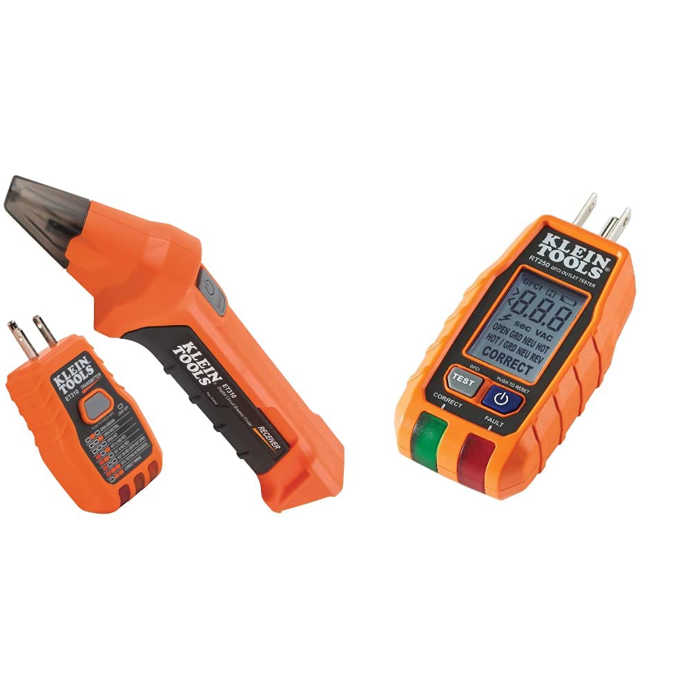 Klein Tools Circuit Breaker Finder & GFCI Outlet Tester Kit - Professional Electrical Tester Set for Home & Commercial Use - Perfect for Electricians, DIY Home Repairs and Safety Inspections