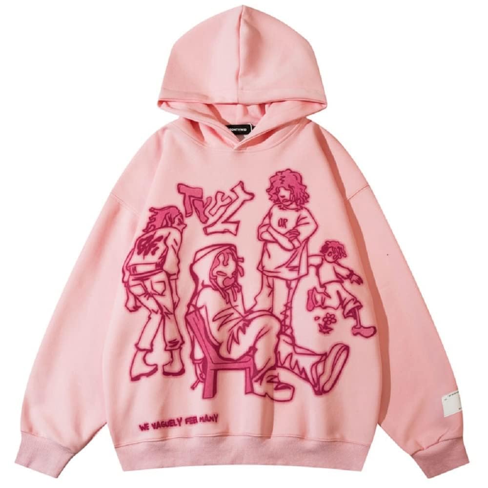 YEOU Y2K Hoodie for Men & Women - Trendy Graphic Long Sleeve Sweatshirt | Goth Aesthetic Streetwear Jacket | Perfect for Casual Wear, Concerts & Night Out