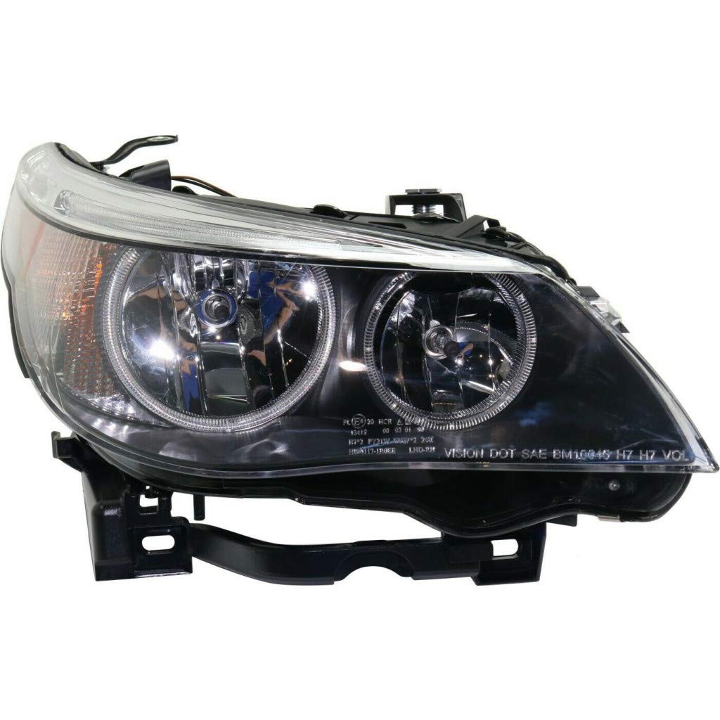 BMW 530i 545i 550i Halogen Headlight Passenger Side 2006-2007 Wagon - OEM# 63127166116 | Replacement Left Headlamp Assembly for BMW E60 | Perfect for Night Driving & Foggy Conditions