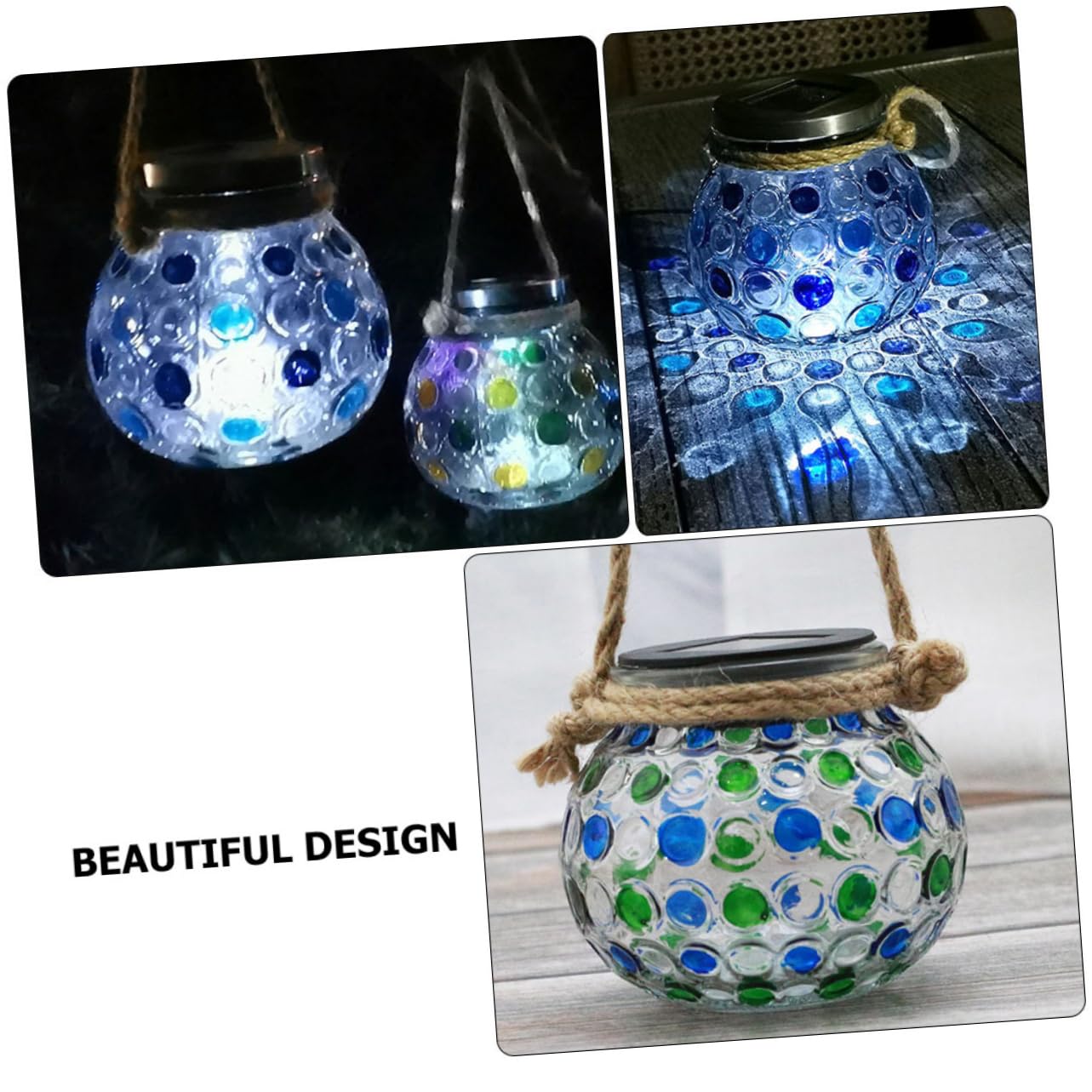 2 Pack Solar Garden Lights Outdoor Hanging Ball Lamps - Waterproof Glass Solar Powered Decorative Lighting for Patio, Yard, Pathway & Garden Decor (Warm White) - Perfect for Evening Ambiance, Wedding Decor & Landscape Lighting