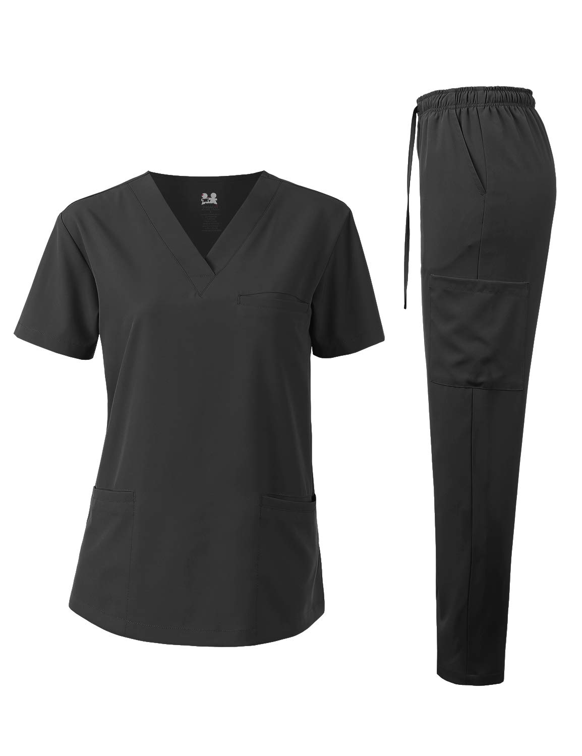 Dagacci Unisex Medical Uniform Scrubs Set - 4-Way Stretch Top & Pants for Doctors, Nurses, Healthcare Professionals - Comfortable Workwear for Hospital, Clinic & Medical Office Use