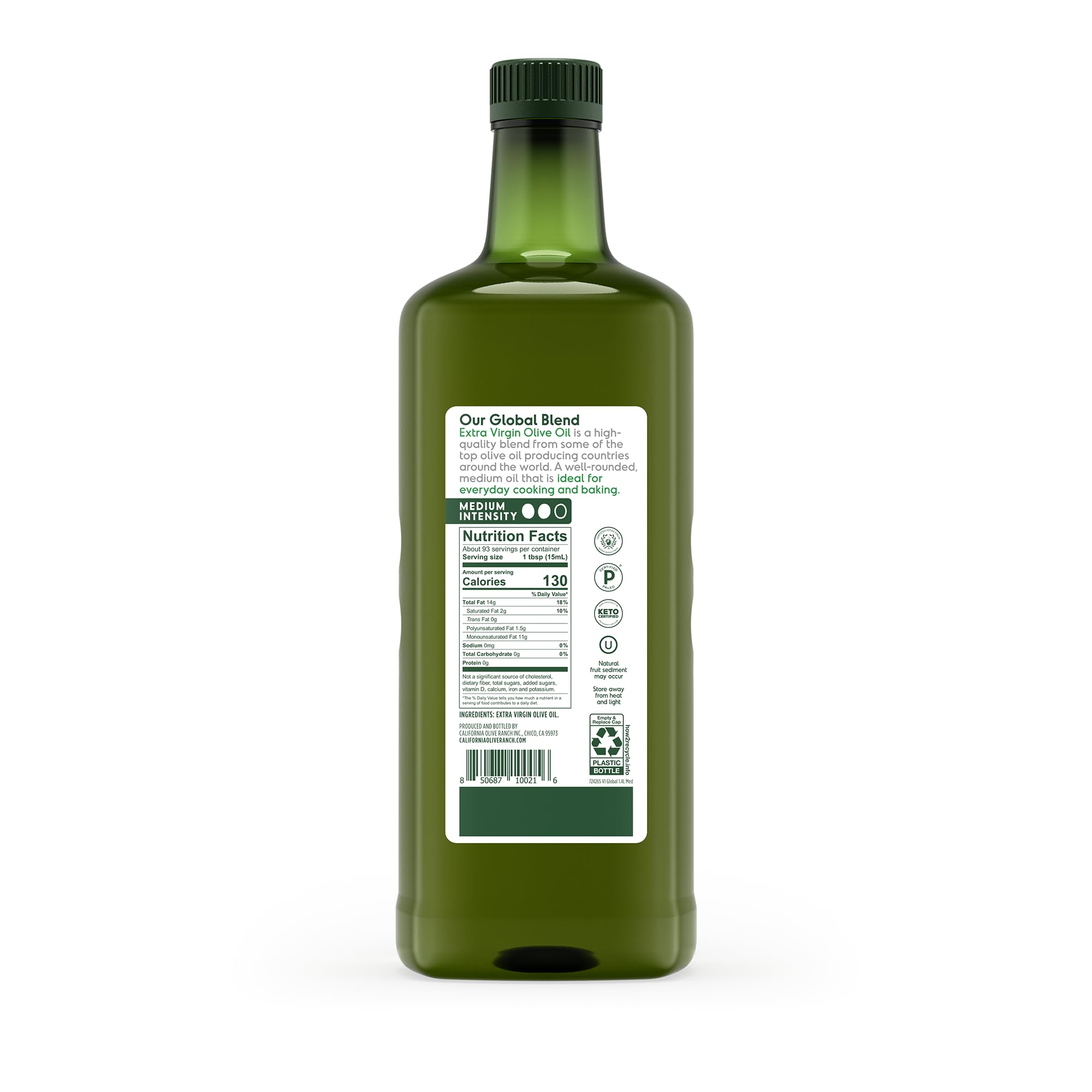 California Olive Ranch Global Blend Medium Extra Virgin Olive Oil - 1.4L (Pack of 6) | Premium Cooking Oil for Salads, Pasta & Healthy Recipes | Perfect for Home Chefs & Mediterranean Diet