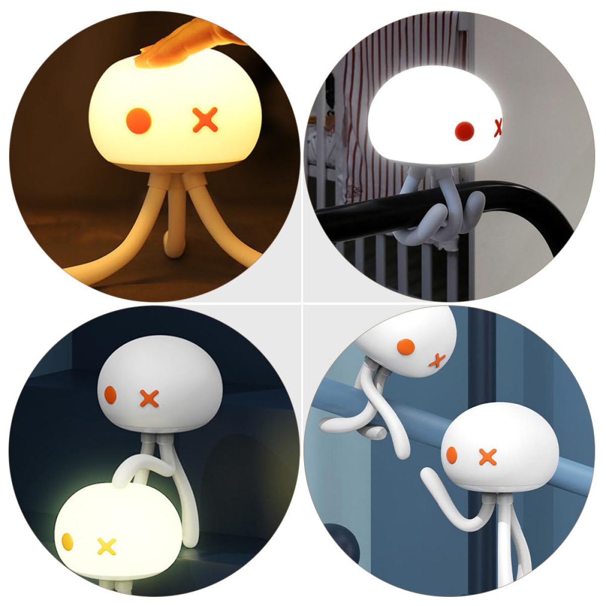 Artibetter Jellyfish Night Light - Adjustable LED Bedside Lamp for Nursery, Baby Feeding & Home Decor | Soft Glow for Bedrooms, Kids Room & Relaxation