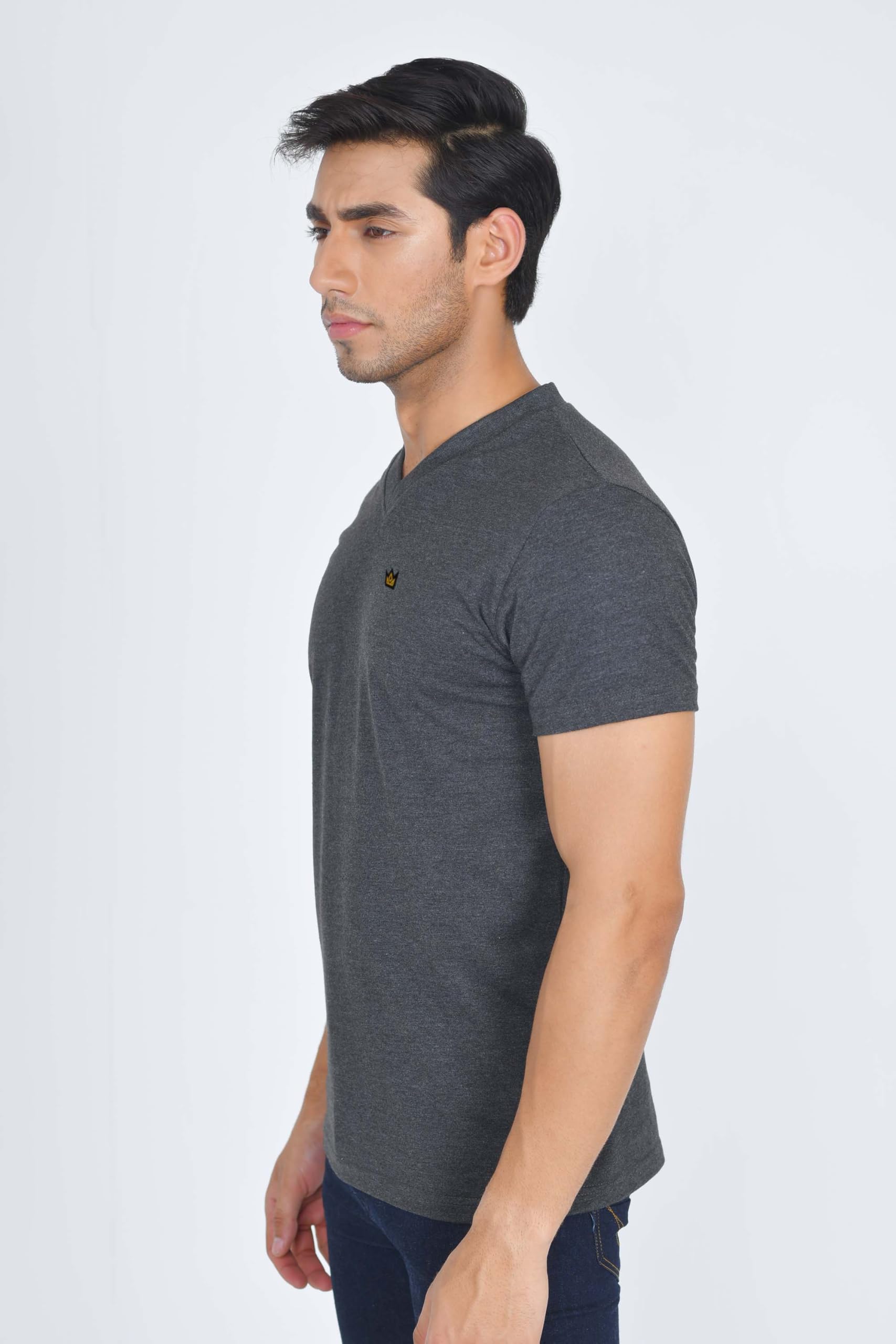 JRC Just Royal Clothing Pack of 4 Men's Short Sleeve V-Neck T-Shirts - Soft Cotton Casual Tees for Everyday Wear | Gym, Lounge, Streetwear
