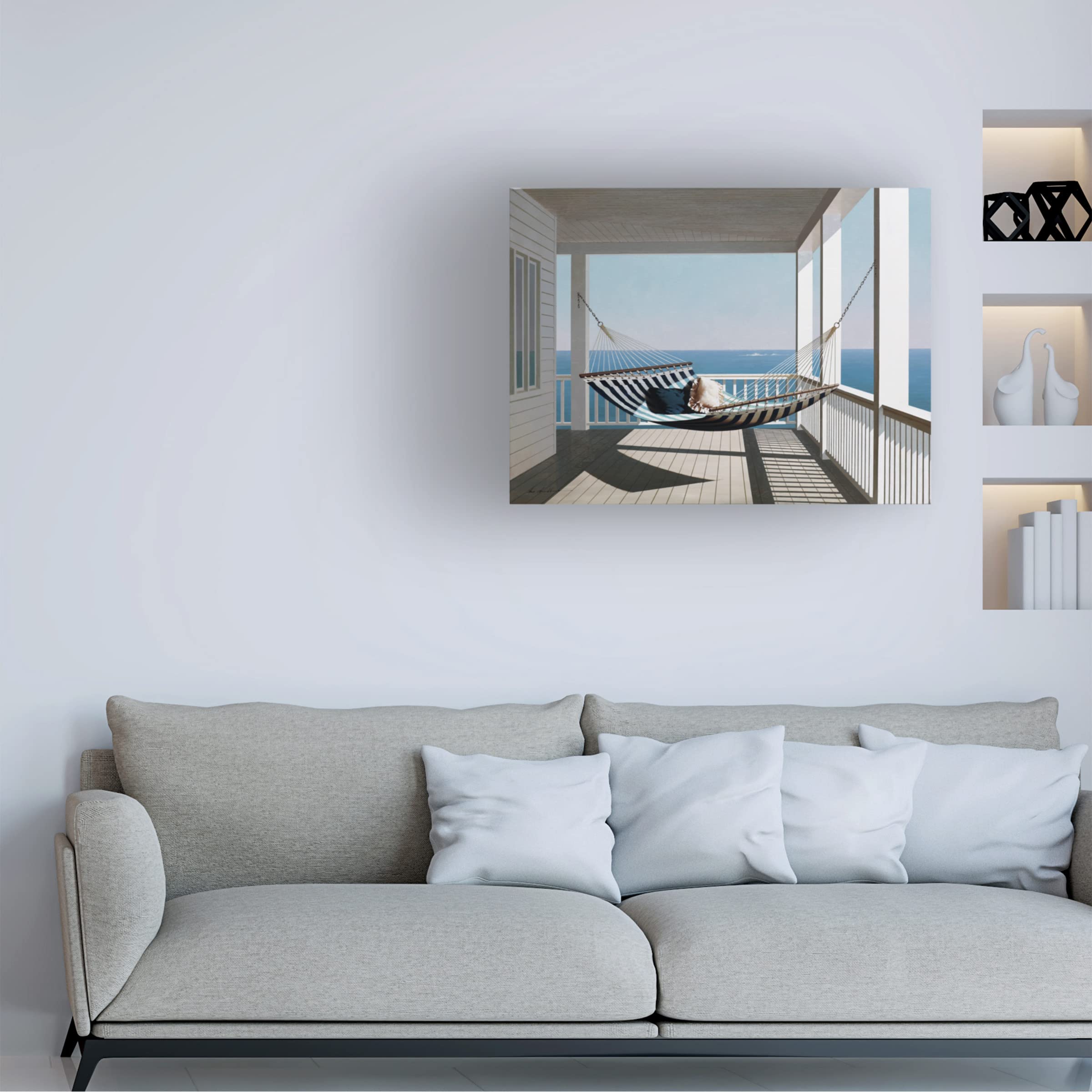 Trademark Fine Art 'Hammock And Pillows' Canvas Wall Art by Zhen Huan Lu - Modern Home Decor for Living Room, Bedroom & Office