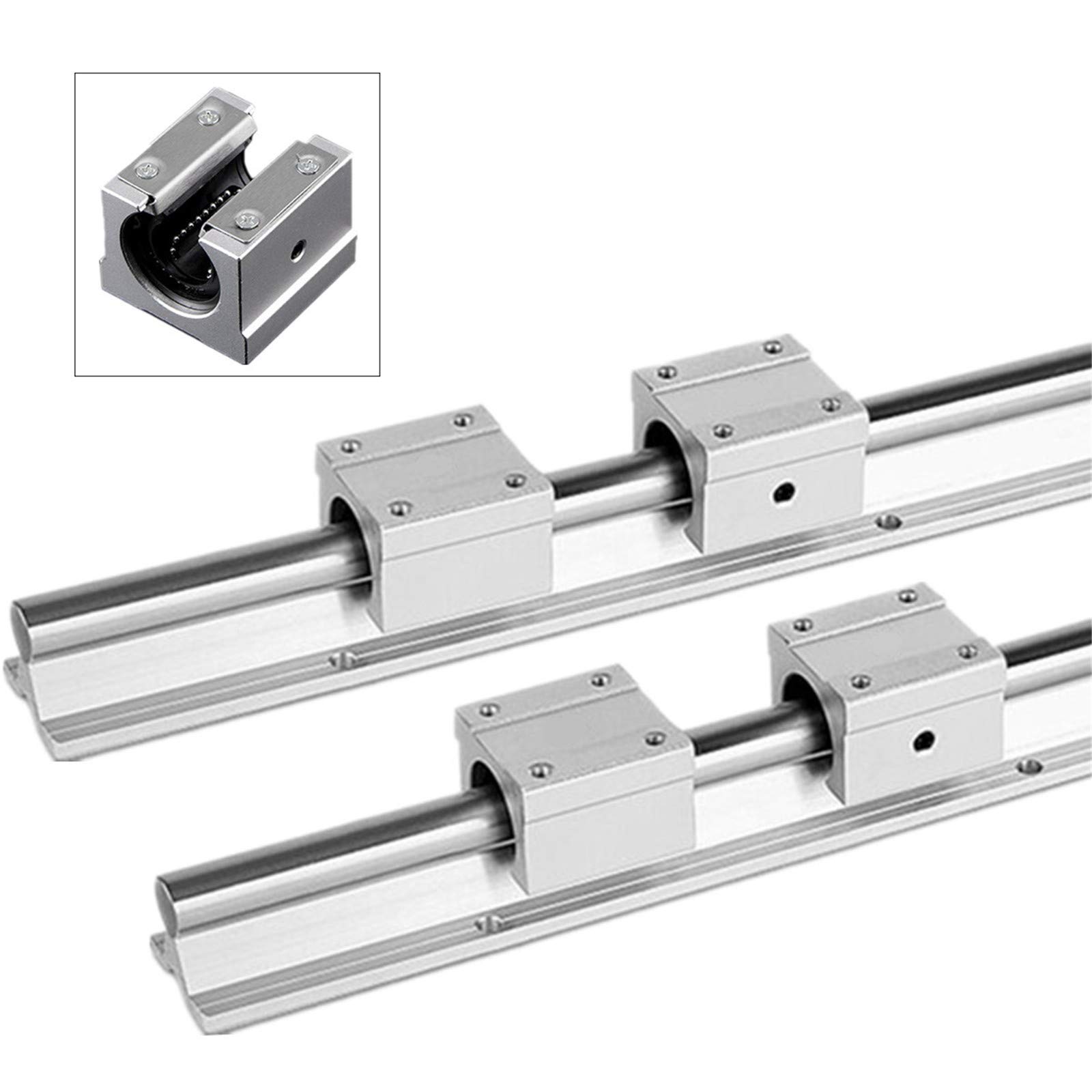 High Precision RM1605 Ball Screw & SBR20 Linear Rail Kit (400mm/1000mm/1200mm) with SBR20UU Block, Nut Housing, Coupling & BK/BF12 Support - Perfect for 3D Printers, CNC Machines, DIY Projects, Robotics & Industrial Automation