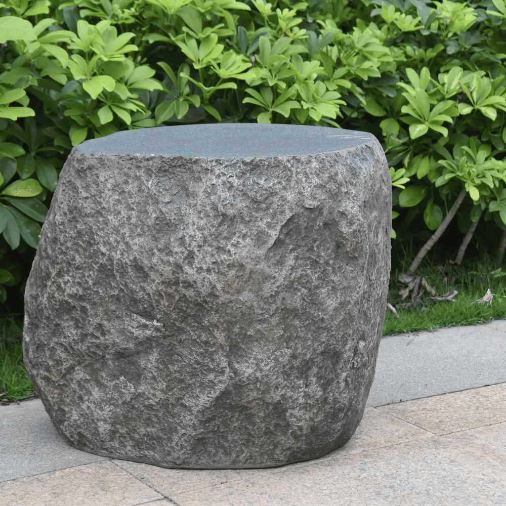 Boulder Outdoor Concrete Seat One - Durable & Weather-Resistant Garden Bench for Patio, Backyard, and Park Seating