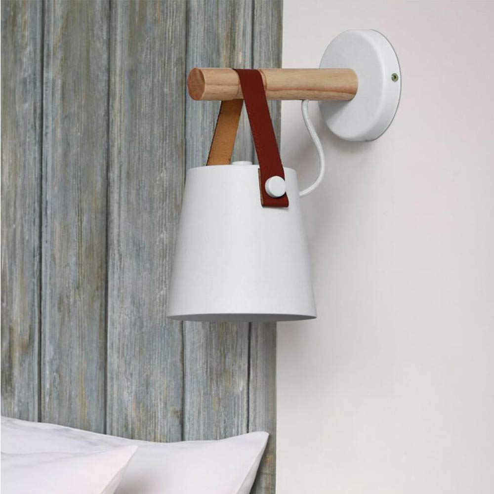 Modern Industrial E26 LED Wall Sconce Lighting - Belt Wall Lamp for Bedroom, Living Room & Corridor - White Finish - Perfect for Loft, Apartment and Commercial Spaces