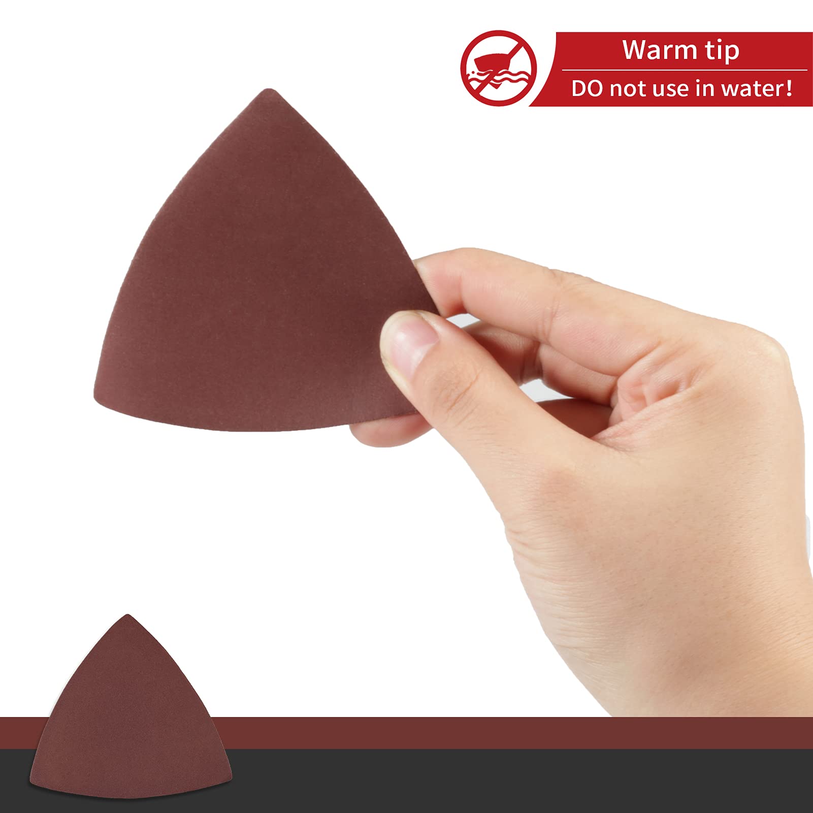 30 Pcs 3-1/8 Inch (80mm) Triangular Hook & Loop Sanding Pads - 1000 Grit No Hole Oscillating Multitool Sandpaper for Wood, Metal Polishing & DIY Projects - Perfect for Detail Sanders, Furniture Refinishing & Craft Work