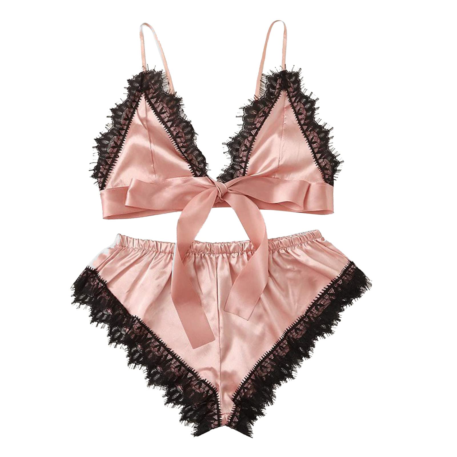 MinjiSF Sexy Babydoll Lingerie Set for Women - Lace Teddy with Garter Belt & Stockings - Romantic Valentine's Nightwear for Couples & Special Occasions