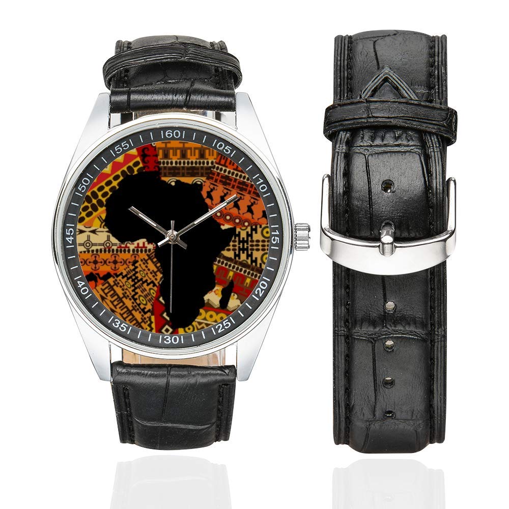 Boho Tribal Men's Watch - Waterproof Stainless Steel & Leather Strap for Casual Wear