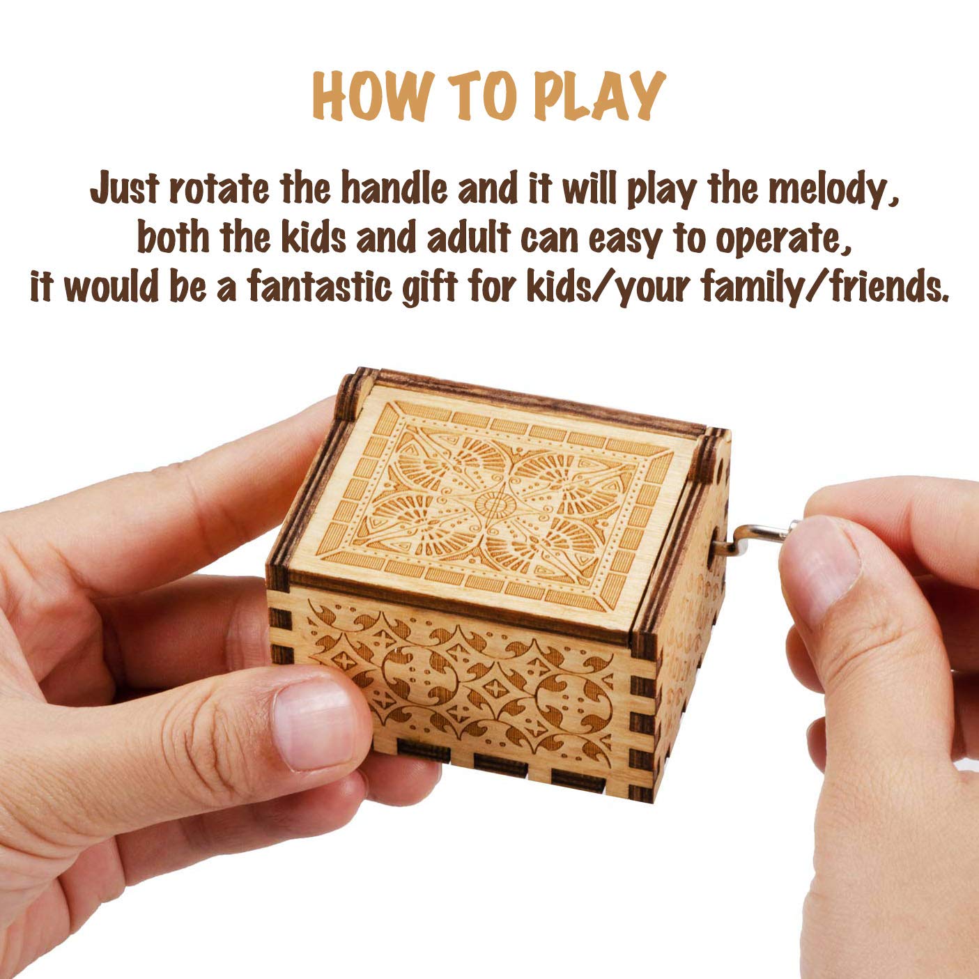 UKEBOBO Wooden Music Box - 'You Are My Sunshine' Musical Gift for Kids, from Mom to Son - 1 Set (Hug) - Perfect for Birthdays, Christmas & Mother-Son Bonding Moments