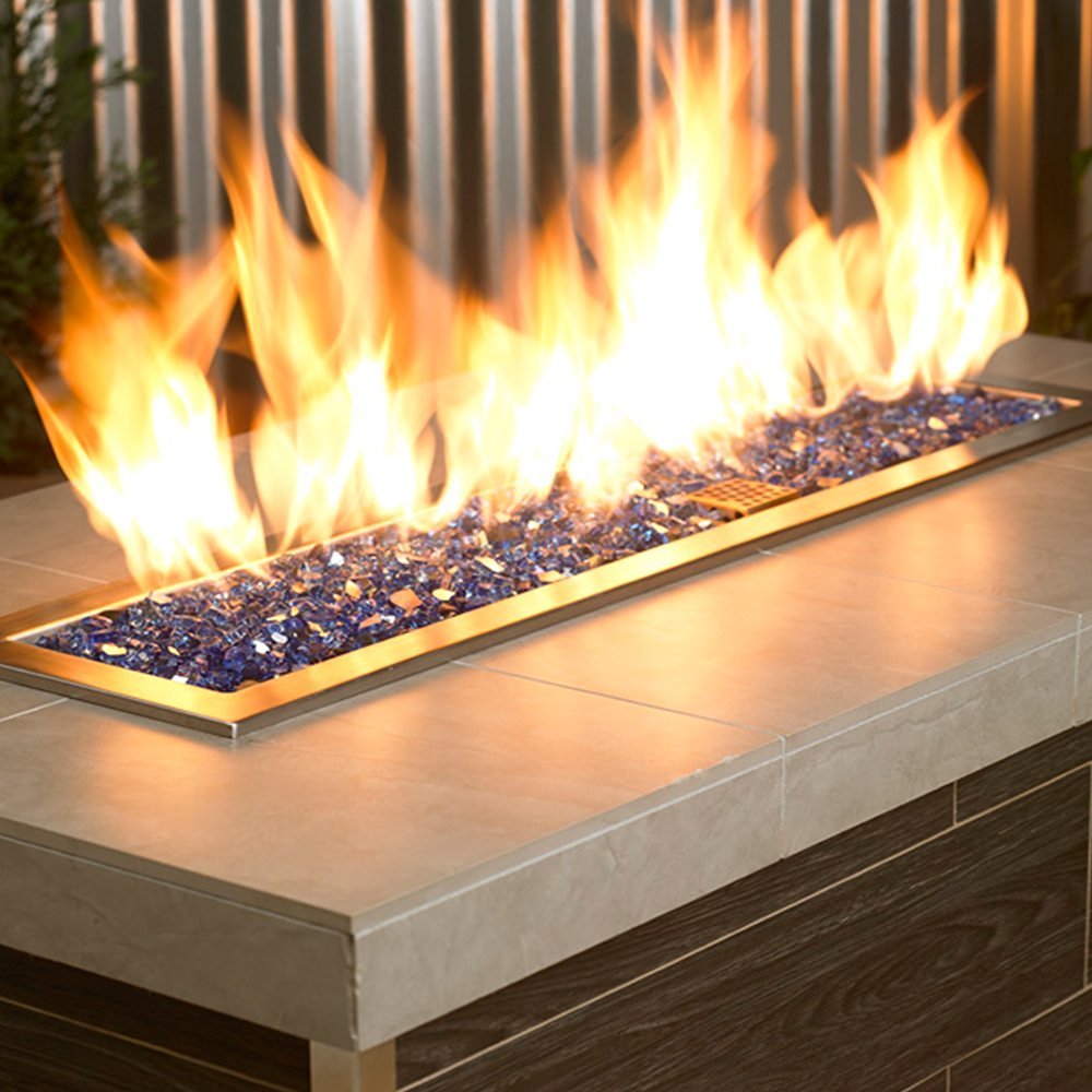Blazing Fireglass 20-Pound Reflective Fire Glass for Fireplaces & Fire Pits - 1/2-Inch Cobalt Blue Glass Beads - Perfect for Outdoor Patio, Backyard Decor & Modern Fireplace Design