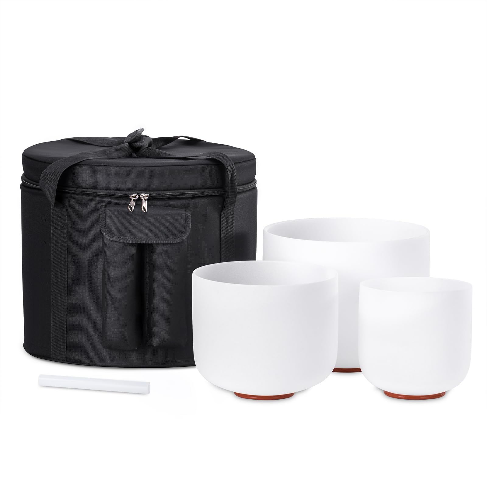 3-Piece 432Hz Crystal Singing Bowl Set (7-9 Inch) for Meditation, Yoga & Chakra Healing - Includes Travel Carry Case - Perfect Spiritual Gift for Men & Women - Ideal for Home Meditation, Sound Therapy & Energy Cleansing