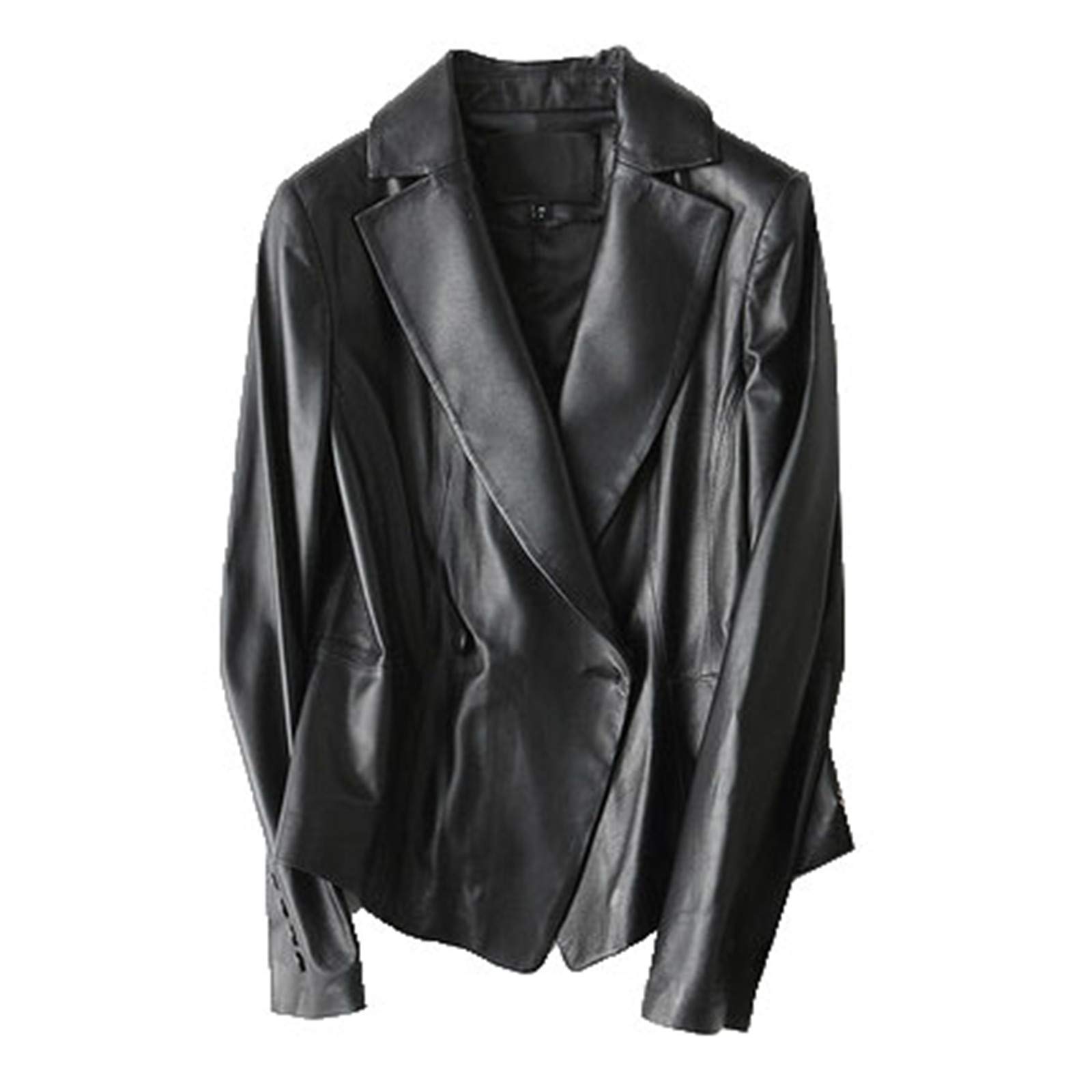Yiqinyuan Women's Spring Casual Leather Coat - Slim Fit Sheepskin Jacket for Women | Fashionable Autumn Outerwear for Daily Wear, Office & Date Nights