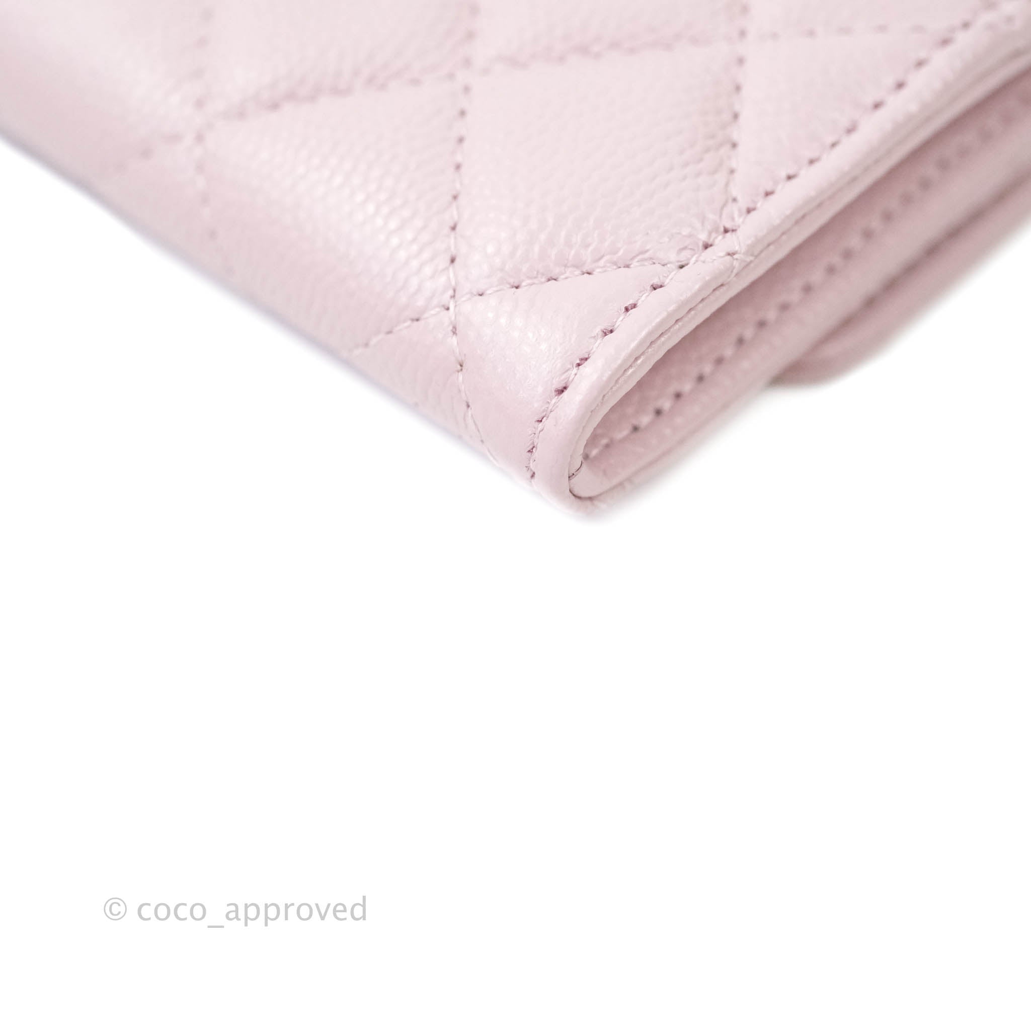 Chanel Caviar Quilted Flap Card Wallet in Lilac Rose Clair with Gold Hardware | 21S Collection | Perfect for Everyday Use & Luxury Gift Giving
