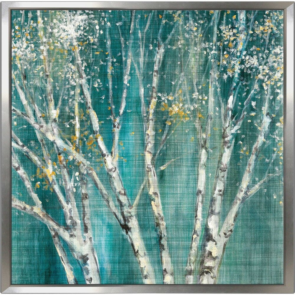 Blue Birch Horizontal I by Julia Purinton - Premium Canvas Art Print in Floating Frame - Perfect for Living Room, Bedroom & Office Wall Decor