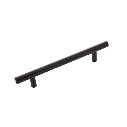 128mm Matte Black Cabinet Bar Pull - Modern Kitchen & Bathroom Drawer Handle for Cabinets, Dressers, and Furniture (Set of 10) - Durable & Stylish Hardware for Home Renovation