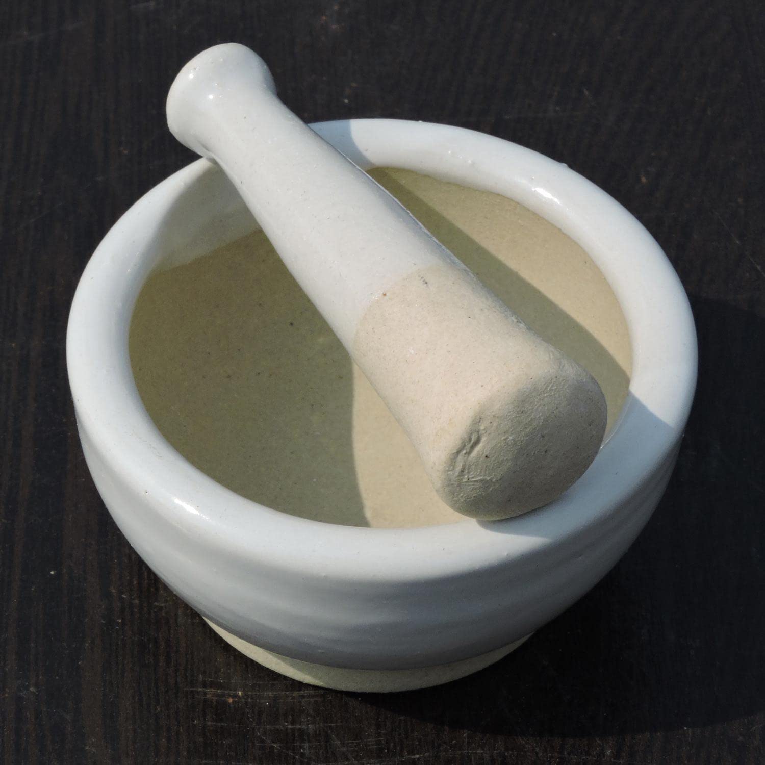 Premium Porcelain Mortar and Pestle Set - Heavy Duty Pill Crusher, Spice Grinder & Herb Bowl for Pesto, Powder & Seasonings - Non-Slip Base & Ergonomic Grip - Perfect for Pharmacy, Kitchen & Herbal Medicine Preparation