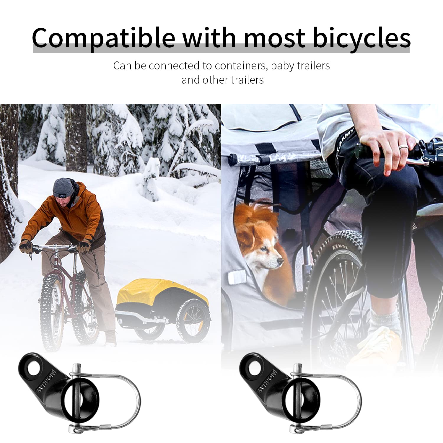 MOSHAY Upgraded Bike Bicycle Trailer Coupler Attachment - Angled Elbow Adapter for Instep & Schwinn Bike Trailers - Perfect for Family Cycling, Grocery Hauling & Outdoor Adventures