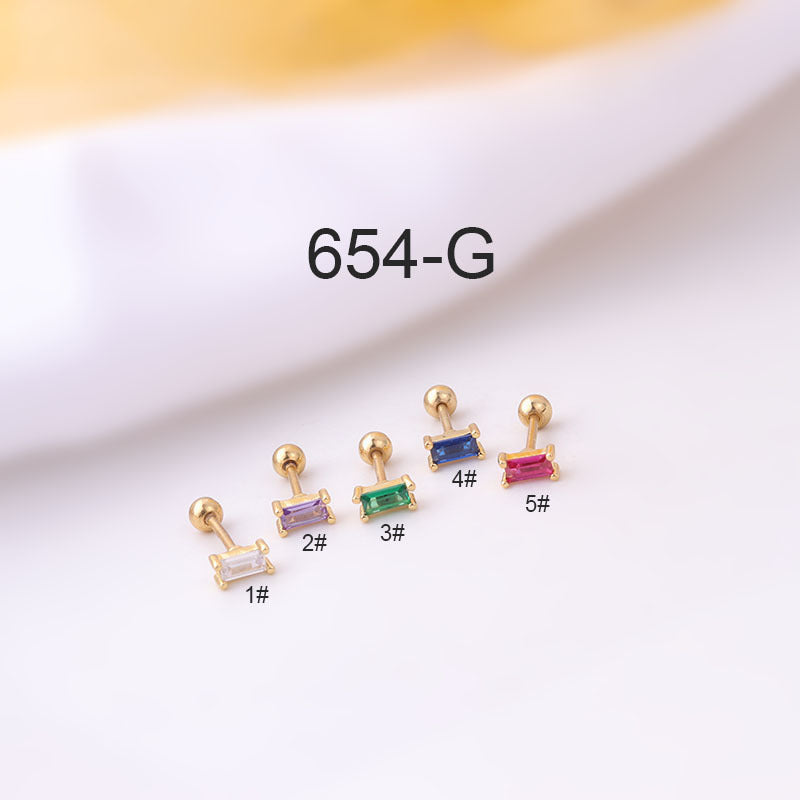 20G Emerald Conch Stud Forward Helix Piercing Earrings - Hypoallergenic Surgical Steel Jewelry for Cartilage & Helix - Perfect for Everyday Wear & Special Occasions