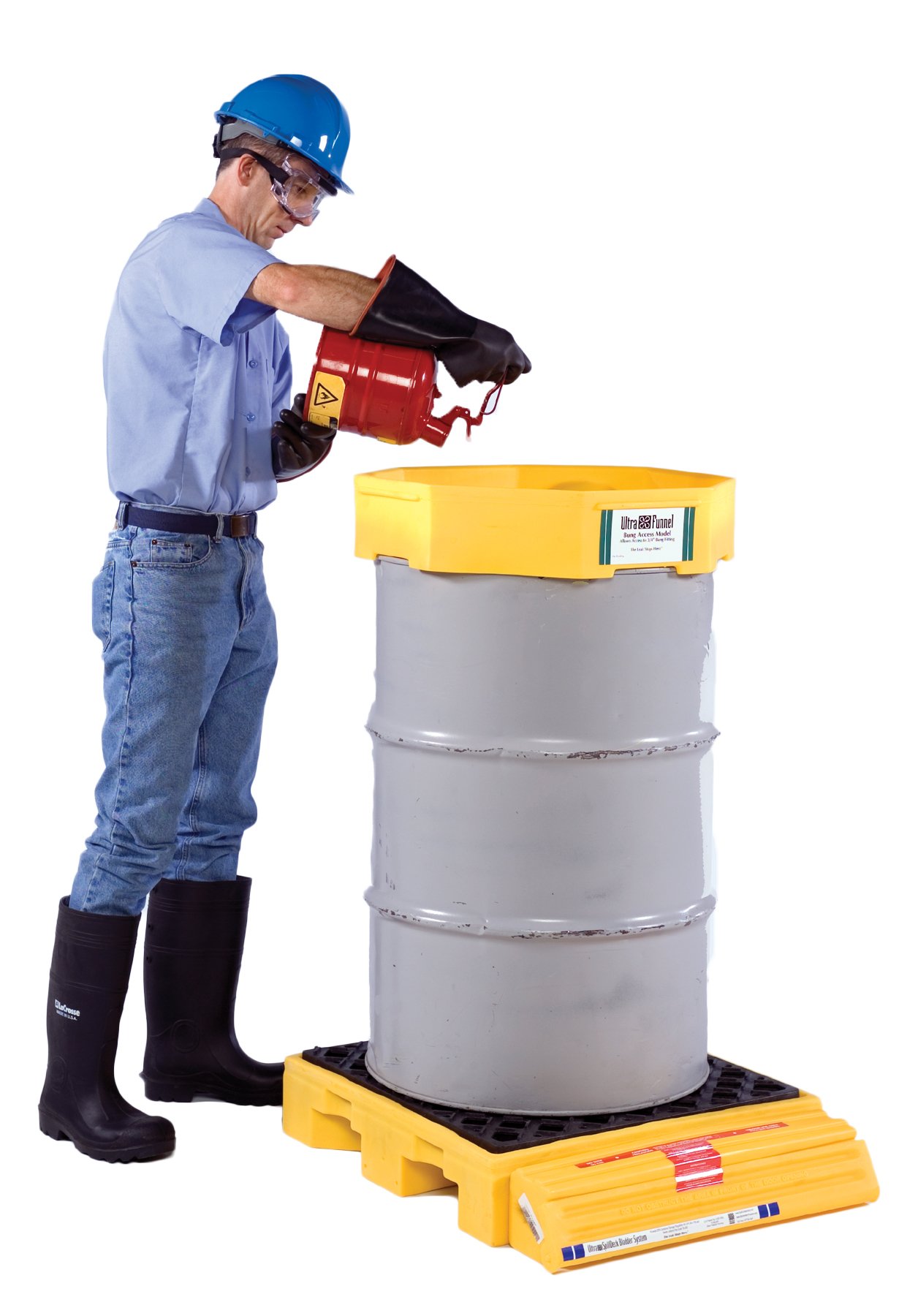 1.5K lb Capacity Drum Spill Containment Pallet - Single Drum Spill Pallet for Safe Chemical Storage & Leak Prevention - Ideal for Warehouses, Factories & Industrial Use